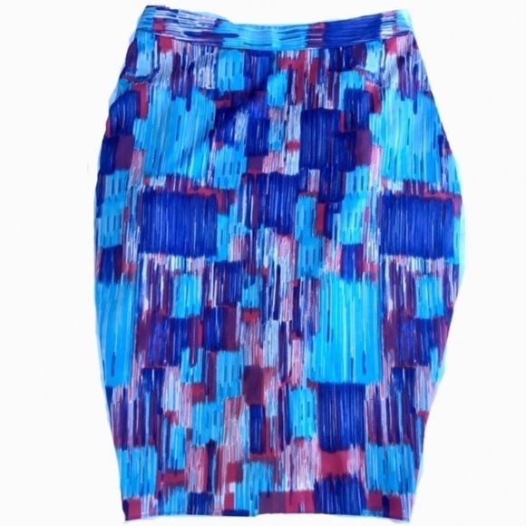Abstract brushstroke zippered skirt - Picture 2 of 10